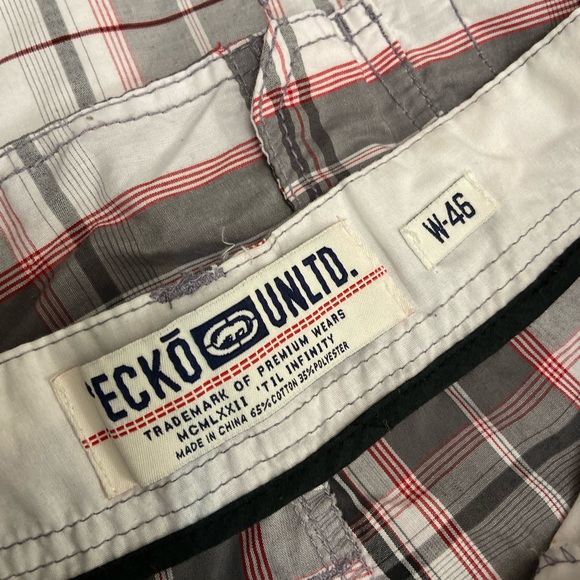 ECKO unltd mens size W-46 Board Shorts plaid - Picture 6 of 7